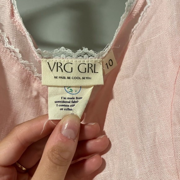 Verge Girl Pink Button Up Tie in the Back Top, AU size 10, US size 6 - Picture 3 of 3